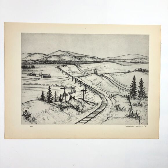 Andrew Butler "Mount Holly" Art 1930s Print Treasury Collection Sketch Vintage - Picture 7 of 10